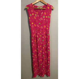 24 Karat Dress Womens Free Size Maxi Sleeveless Boho Floral Rayon Summer India